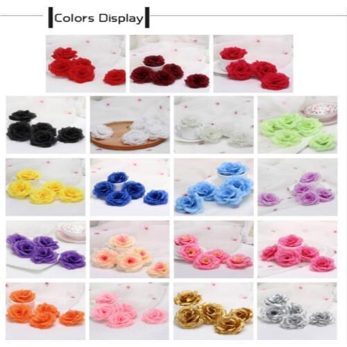 10pcs 8cm Silk Rose Artificial Flower Wedding Home Furnishings DIY Wreath Sheets Handicrafts Simulation Cheap Fake Flowers