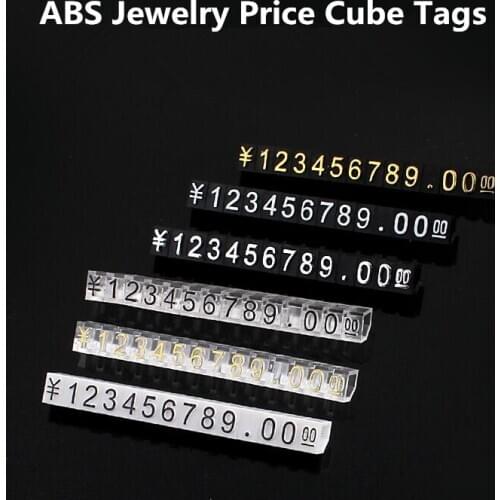 3*5mm Adjustable Removable Mini Cube Dollar Price Tag Display Number Letter Pricing Label Stand Block Kit
