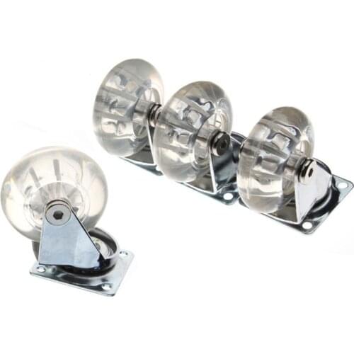 4 PCS Transparent Inch 2" Plastic Caster Mute Swivel Wheels Heavy Duty Furniture Robber For Furniture Hardware