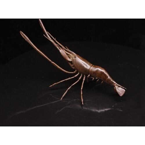 Antique Pure Copper lobster Ornament Tea Pet Copper Solid Crayfish Pen Holder Tea Table Home Office Desk Decorative Ornament