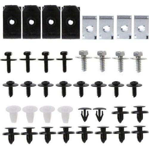 D7YA 50pcs/set Multifunctional Car Door Trim Panels Clips Auto Body Push Pin Rivets Interior Roof Carpet Retainer Tools