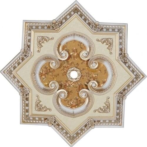 Decorative Star Design Vintage Looking Ceiling Medallion for Chandeliers Damask Pattern 90cm 35.43