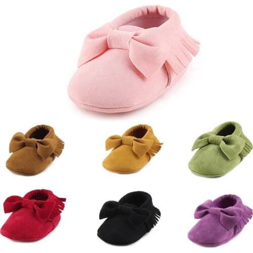 Baby Shoes Newborn Infant Boy Girl First Walker Suede Sofe Sole Princess Bowknot Fringe Toddler Baby Crib Shoes Casual Moccasins