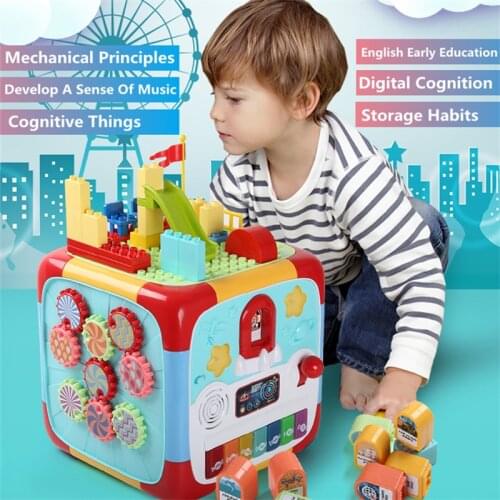 Creativity Children Puzzle Cube Cognitive Things Fine Motor English Early Learning Enlightenment Parent-child Musical Toys Gift