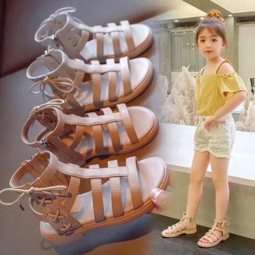 Girls' Princess Elegant Classical Shoes 2021 New Fashion Girls' Roman Shoes Childrens Non-Slip Roman Shoes