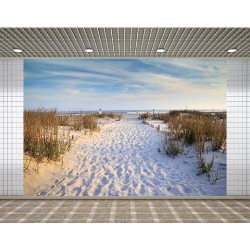 Lyavshi backgrounds for photography studio sandy path footprints ocean beach summer Holiday photocall backdrop