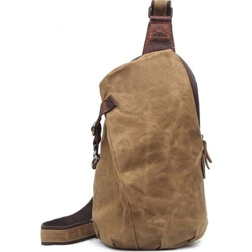 Retro Canvas shoulder bag men outdoor shoulder chest Crossbody bag waterproof Men Casual Travel Messenger Bags Back Pack