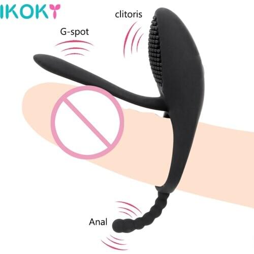IKOKY Male Penis Cockring Vibrators For Clitoris Anal Vagina Stimulation Sex Toys For Women Men Couples Sex Machine Erotic Shop