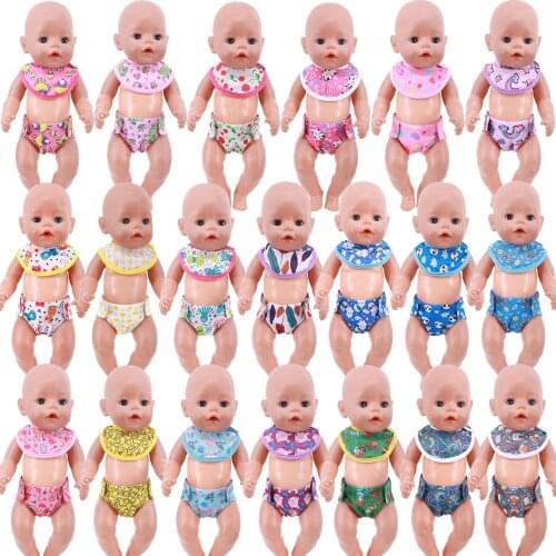 Doll Clothes 2Pcs = Underpants + Scarf For 18 Inch American Doll Girls & 43 Baby Reborn,Our Generation,Panty Accessories