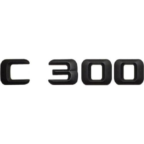 Matt Black " C 300 " Car Trunk Rear Letters Word Badge Emblem Letter Decal Sticker for Mercedes Benz C Class C300
