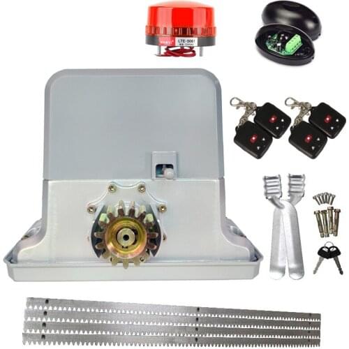 1800kg Automatic Electric Sliding Gate Motor Engine Heavy Duty Villa Remote Control Sliding Door Opener Warning Light Photocells