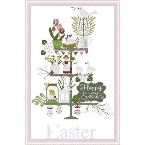 Easter Series Cross Stitch Kit DIY Cartoon Pattern Chinese Embroidery 14CT 11CT Needlework Sewing set Home Decoration Painting