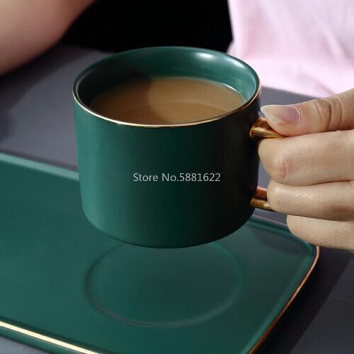 Ceramic Cups Tray Set Creative Coffee Cup Dish Gift Box Cups Food Tray Tea Cup Set Drinkware for Kitchen Supplies