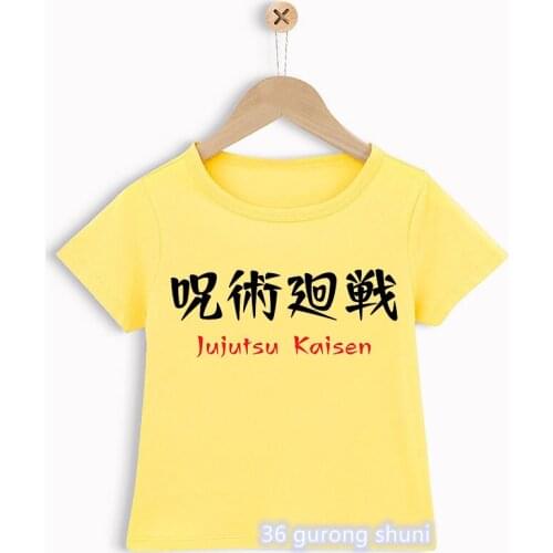 New Manga Jujutsu Kaisen T Shirt аниме Anime Clothes Boys T-shirt Kawaii Cartoon Print Kids Clothes Children Clothing Harajuku
