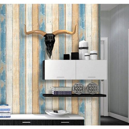 Wood grain wallpapers waterproof PVC wall stickers Self-adhesive sticker dormitory furniture renovation TV background wall decor
