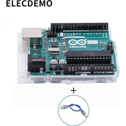 1 Set UNO R3 Official Box ATMEGA16U2+MEGA328P Chip For Arduino UNO R3 Development board + USB CABLE