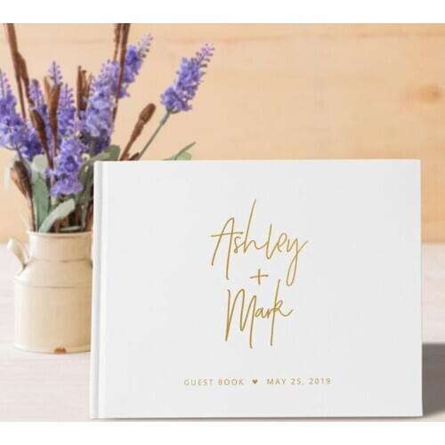 Personalized Guestbook Gold Foil Alternatives Wedding Guest Book Album Custom Guest Sign-in Book Guest Registry Planner Book