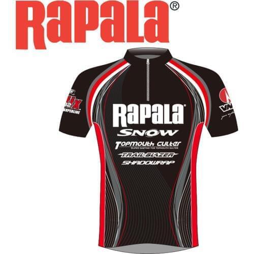 Rapala Fishing Shirt Black/Red Fishing Clothes M-XXXL Quick-Drying Anti-UV Fishing Clothing