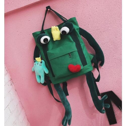 2018usa cartoon The Frog Prince style monster 3D backpack fashion student bag individuality