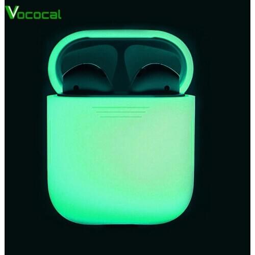 Vococal Silicone Shock Proof Protective Case Holder Shell Cover Glow in the Dark for Apple AirPods Wireless Earphone Accessories