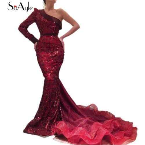 SoAyle Womens One Shoulder Evening Dresses