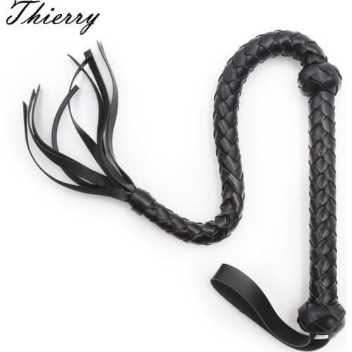 Thierry cheap PU leather BDSM whip flogger spanking bondage slave fantasy fetish restraints sex toys couple adult games