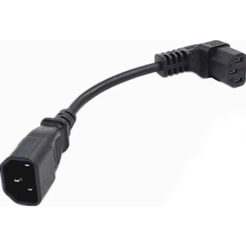 High Quality 90 Degrees Right angleIEC 320 C14 Male to C13 Female PLug PDU/UPS Extension Power cable Connector For Car TV