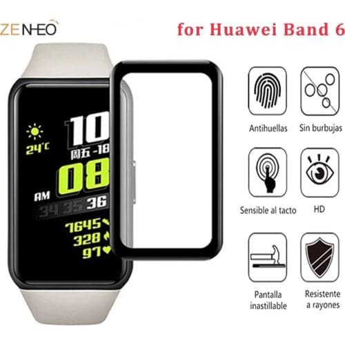 2PCS 3D Curved Full Edge Smartband Protective Film Cover For Huawei Honor Band 6 Smart watch Screen Protector Case film