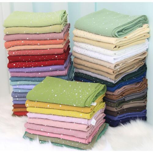 Beaded headscarf Diamond chiffon Women Long Hijab Scarf Muslim Islam women Turban Shawl Headscarves Bubbles Chiffon Scarf