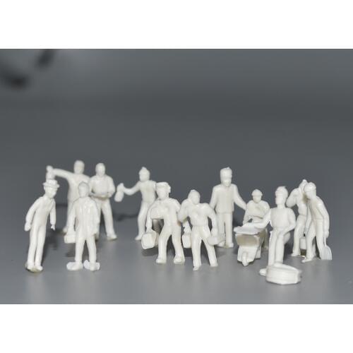 1:87 HO Scale Miniature Diorama Model Railway Workers Figures Unpainted People For Model Building Landscape Making Layout Kits