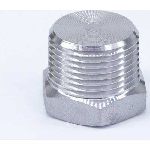 1" NPT Male 304 Stainless Steel Hex Head Solid Plug Forged Pipe Fitting Water Gas Oil 6000 PSI