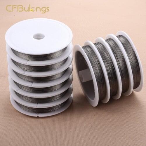 1 Roll 0.3-1.0mm Silver Color Strong Tensile Stainless Steel Beaded Cord For Discovering DIY Bracelets Necklaces To Make Jewelry