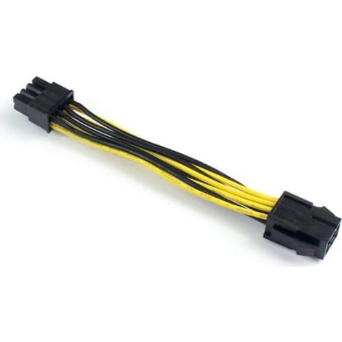 1PC 6 Pin Feamle to 8 Pin Male PCI Express Power Converter Cable CPU Video Graphics Card 6Pin to 8Pin PCIE Power Cable F21512