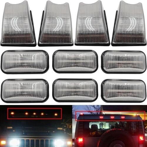 10pcs OEM Hummer Cab Roof Lamps Housing For Hummer H2 03-09 Hummer H2 05-09 SUT Top OEM Front Rear Cab Roof Bulbs Clear Shell