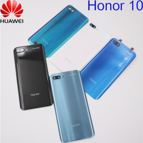 100% Original Glass Housing For Huawei honor 10 Battery Cover With Camera Lens Frame For Honor 10 Back Cover Replacement Parts