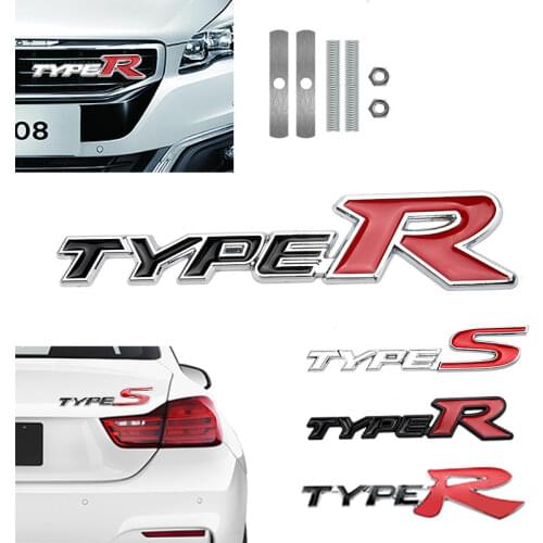 1X 3D Metal Alloy Type R TypeR Sticker For Honda City CR-V XR-V HR-V Accord FIT Jazz Stream Crider Greiz CIVIC Spirior Jade