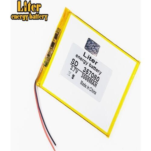 3.7 V 3000mah The 6-inch flat-panel battery polymer battery has a built-in charging battery of 357080