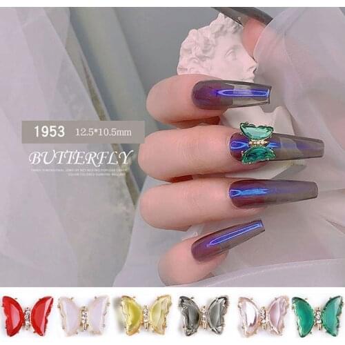 3D AB Rhinestone Butterfly Glitter Nail Art Decorations Charm Nail Polish Decals Metal Jewelry Accessories Manicure Tools