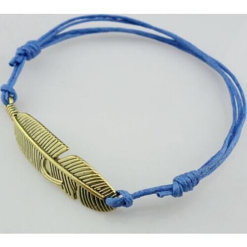 4pcs Fashion Feather Charm Bracelet Adjustable Red Rope Wave Bracelets Bangles Christmas Gifts For Women Men