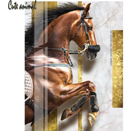 5D Diamond Painting Horse animal golden art Diamond Embroidery Mosaic Full Drill Square Cross Stitch Kit Rhinestones new Decor