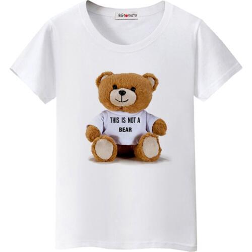BGtomato Famous Star Teddy Bear Tshirt Original Brand Good Quality Casual T-shirt Fashion Hip Hop Teddy Bear Shirt for Women