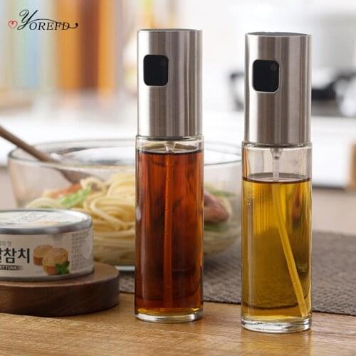 OYOREFD 100ml Portable Olive Oil Spray Bottle Kitchen Oil Vinegar Sauce Condiments Dispenser Bottle Outdoor BBQ Spray Bottles