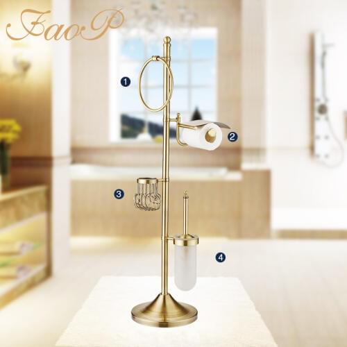 FAOP bathroom Toilet Brush Holders Gold Antique brass Towel Ring Roll Bath Hardware Sets Paper Hanger Paper Holders Bath towel