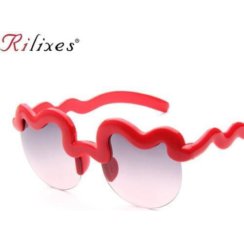 RILIXES Kids Sunglasses Children wave Style Brand Design Boys Sun Glasses UV400 Protection Outdoor Sport Girls Sunglases