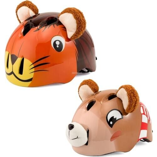 Cartoon Animal Children Helmet for MTB Road Bike Riding Roller Skating Scooter Helmet Bicylce Skateboarding Kid Cycling Helmets