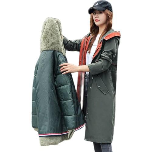 Fur Collar Long Hooded Parka 2021 New Winter Jacket Women Big Pocket Removable Wool Liner Three Ways Wear Winter Coat