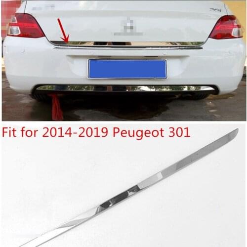 For Peugeot 301 2014-2019 Stainless Car Rear Trunk Door Edge Side Moulding Cover Trim Car Exterior Accessories Stylilng