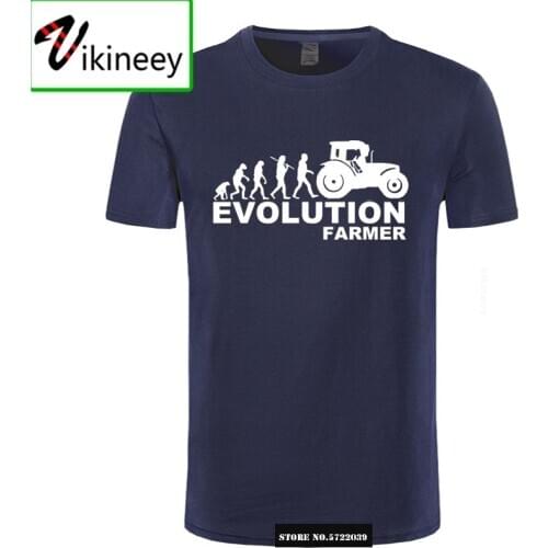 Farmer Evolution Mens T Shirt Farming Tractor Fendt Claas Machinery Short Sleeve Fashion Summer Printing T-shirt