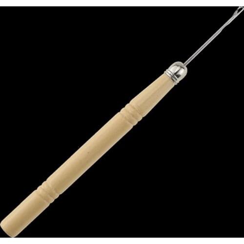 1 Pcs Wooden Handle Hook Needle Lace Wig Making Knitting Micro Ring Loop Hair Extension Weaving Crochet Hook Needle Tools