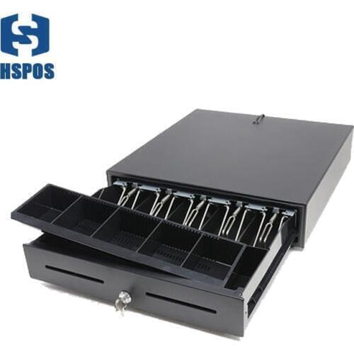Quality cash drawer with lock for restaurant or supermarket with 5 bills 8 coins RJ11 port cashier box